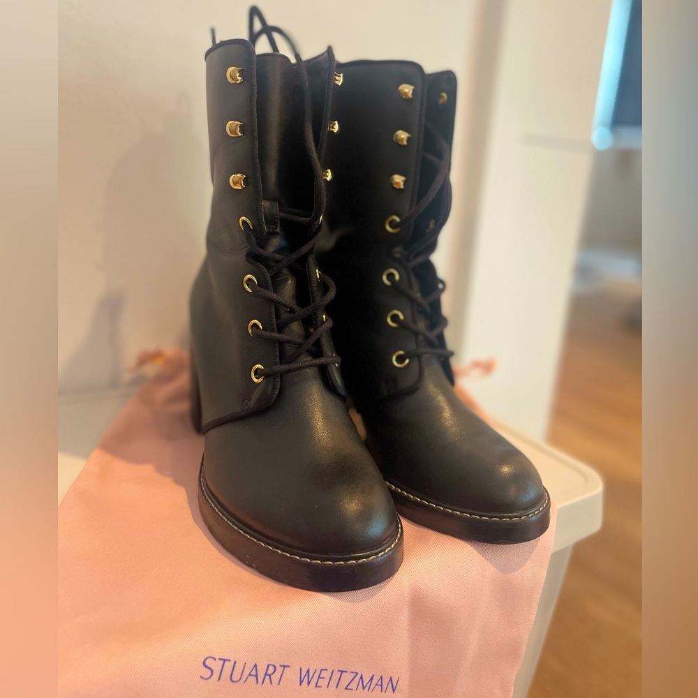 Stuart Weitzman Combat Boots - mid heel